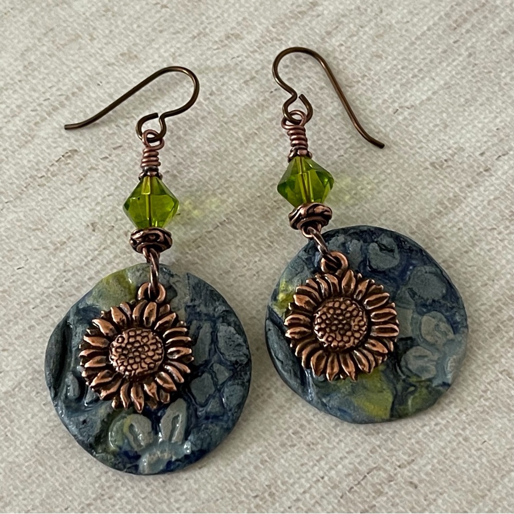 ARTISAN Earrings “Indigo Fields” - Dangles - Picture 6 of 11